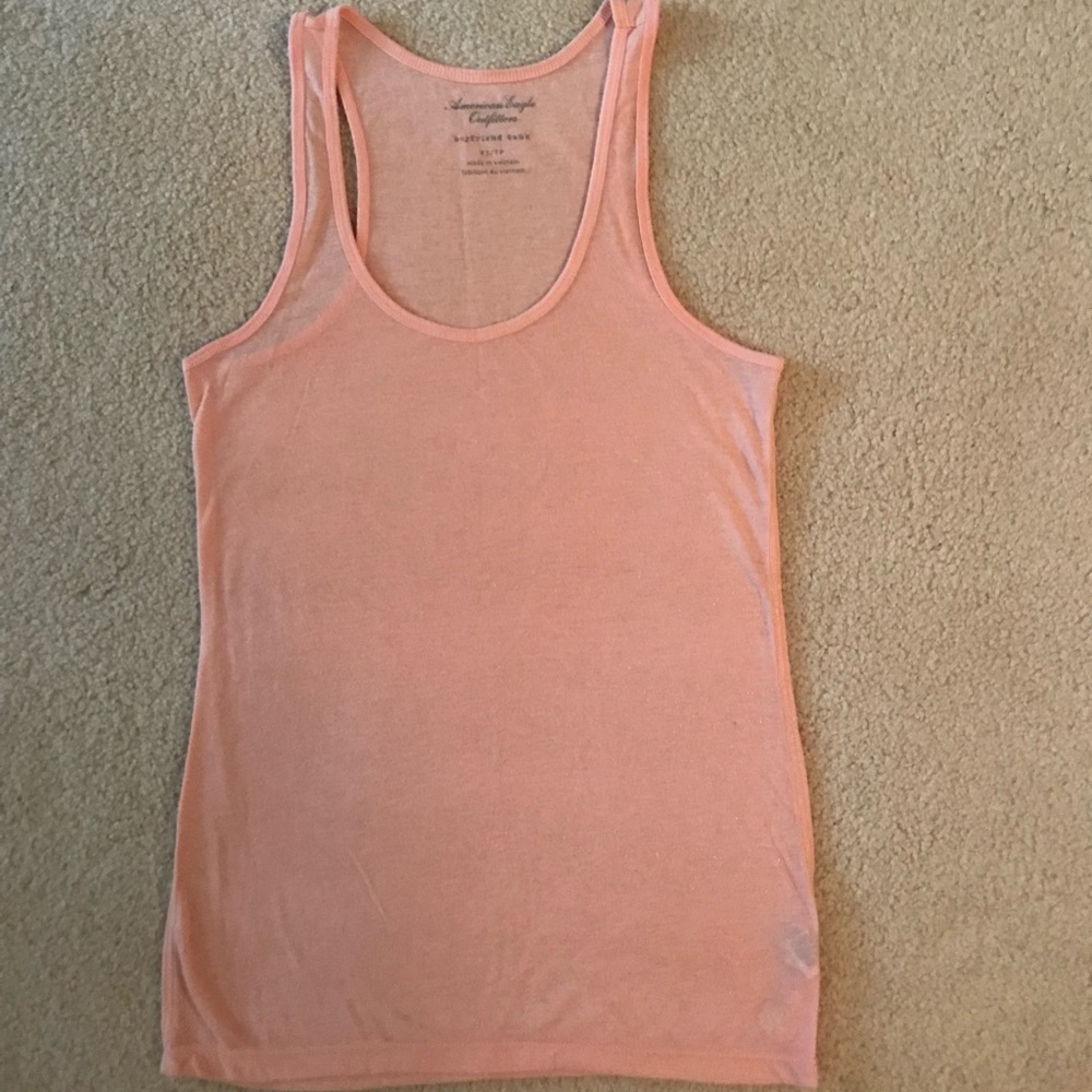 A&E Peach Sparkle Soft Tank Razor Top